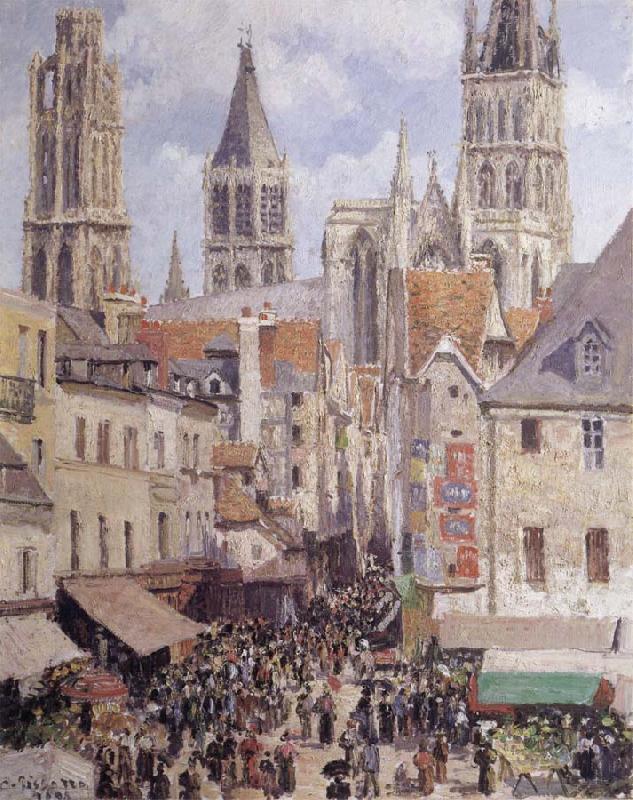Camille Pissarro Rue de I-Epicerie,Rouen Sweden oil painting art